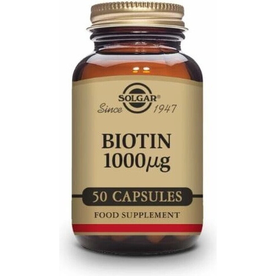 Solgar Biotin 1000 μg For hair and skin 50 capsules 1×50 cps, dietary supplement