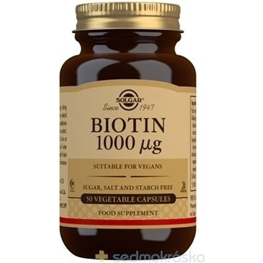 Solgar Biotin 1000 μg For hair and skin 50 capsules 1×50 cps, dietary supplement