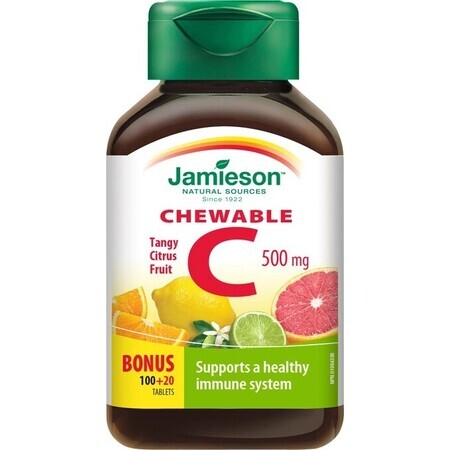 JAMIESON VITAMIN C 500 mg Zitrusfrüchte 1×120 tbl, VITAMIN C, Zitrusfrüchte