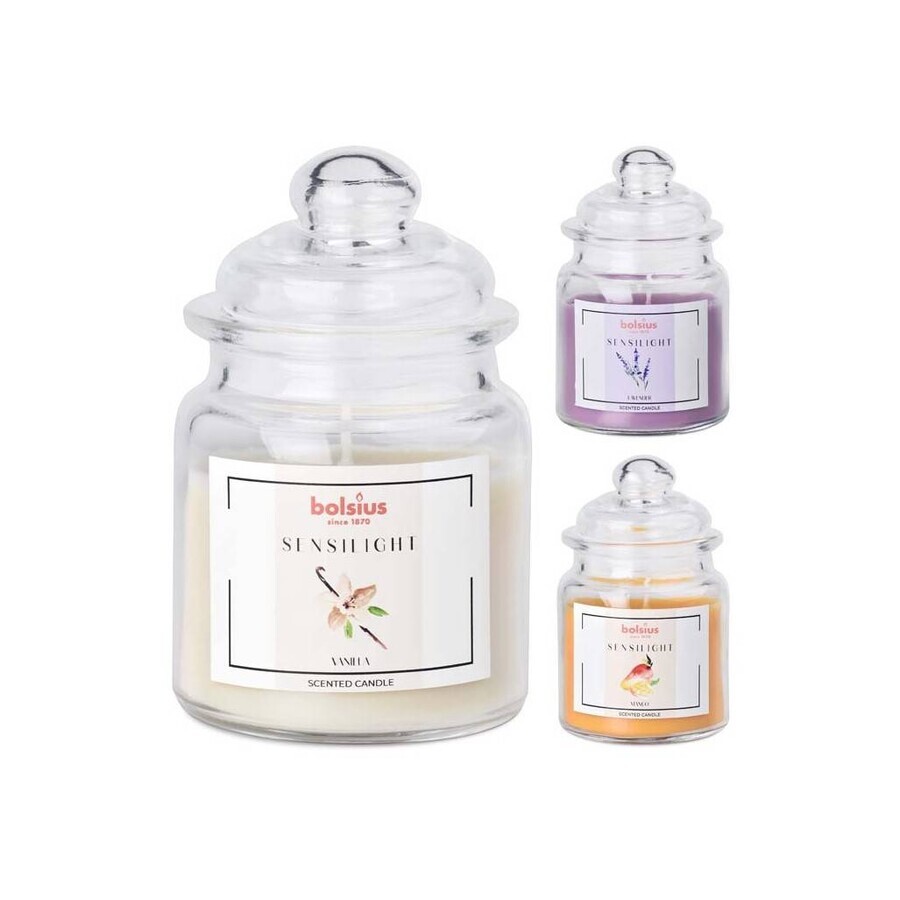 Bolsius Sensilight Bottle with lid Mix of scented candles Vanilla, Lavender, Mango 1×1 pc, size 79 x 126 mm