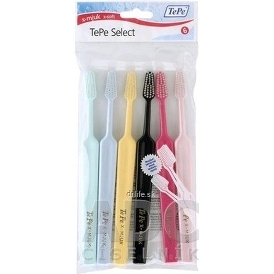 Cepillo de dientes TePe Select X-soft 1×6 piezas, 4+2 gratis