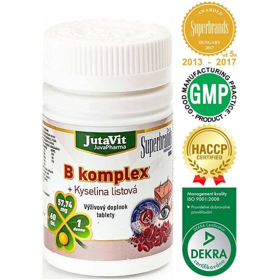 JutaVit B-complex + foliumzuur tbl 1x60 st