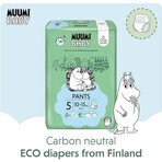 Muumi Baby Pants 5 Maxi+ 10-15 kg, paquete mensual de eco pañales 1×114pcs, eco pañales