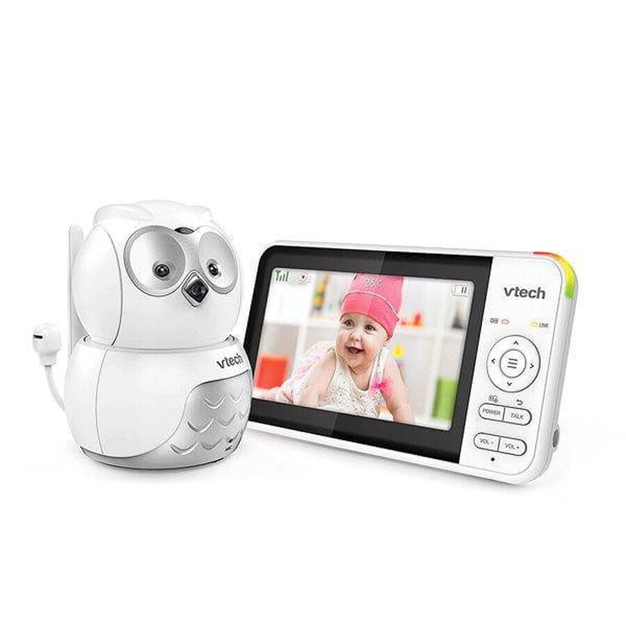 VTECH BM5550-OWL, Baby-Video-Babysitter Eule mit 5"-Bildschirm und 1×1pc schwenkbarer Kamera, Babysitter