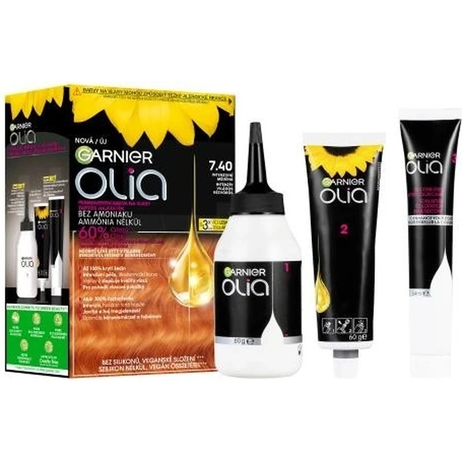 Garnier Olia Permanente Haarkleuring 7.40 Intense Koper 1×1 set, permanente haarkleuring