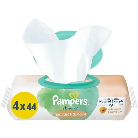 Pampers Harmonie Protect & Care, Babytücher 4 x 44 Stk