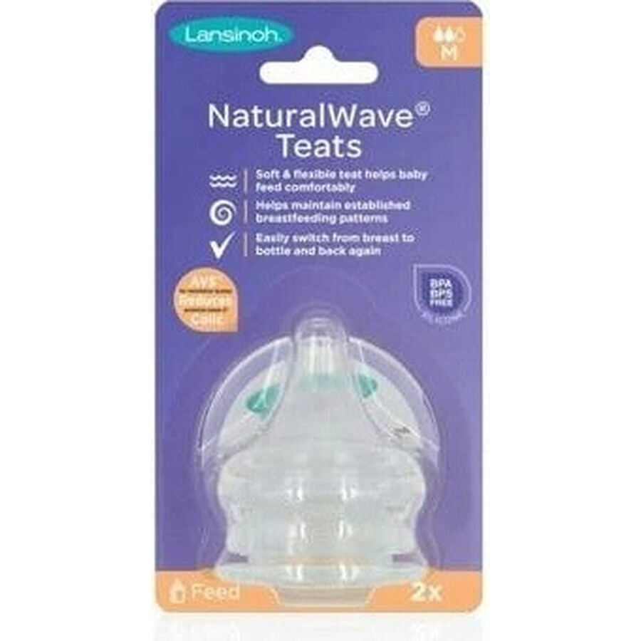 LANSINOH NaturalWaveTM S 1×2 Stück NaturalWaveTM S 1×2 Stück, Schnuller aus Silikon