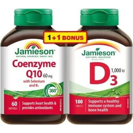 JAMIESON COENZYM Q10 60 MG+SELENIUM+B1 1×60 cps, coenzyme