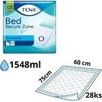 TENA Bed Super 1×28 pcs, absorbent pads 60x75 cm