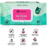 PETITE&MARS Feuchttücher SO PURE Bambus biologisch abbaubar plastikfrei 56 Stück 1×56 Stück, Feuchttücher