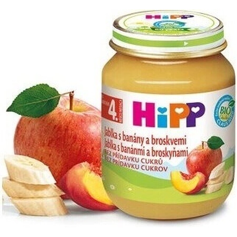 HiPP 100% Fruit Apples, Bananas and Peaches 1×125 g, fruit snack for kids