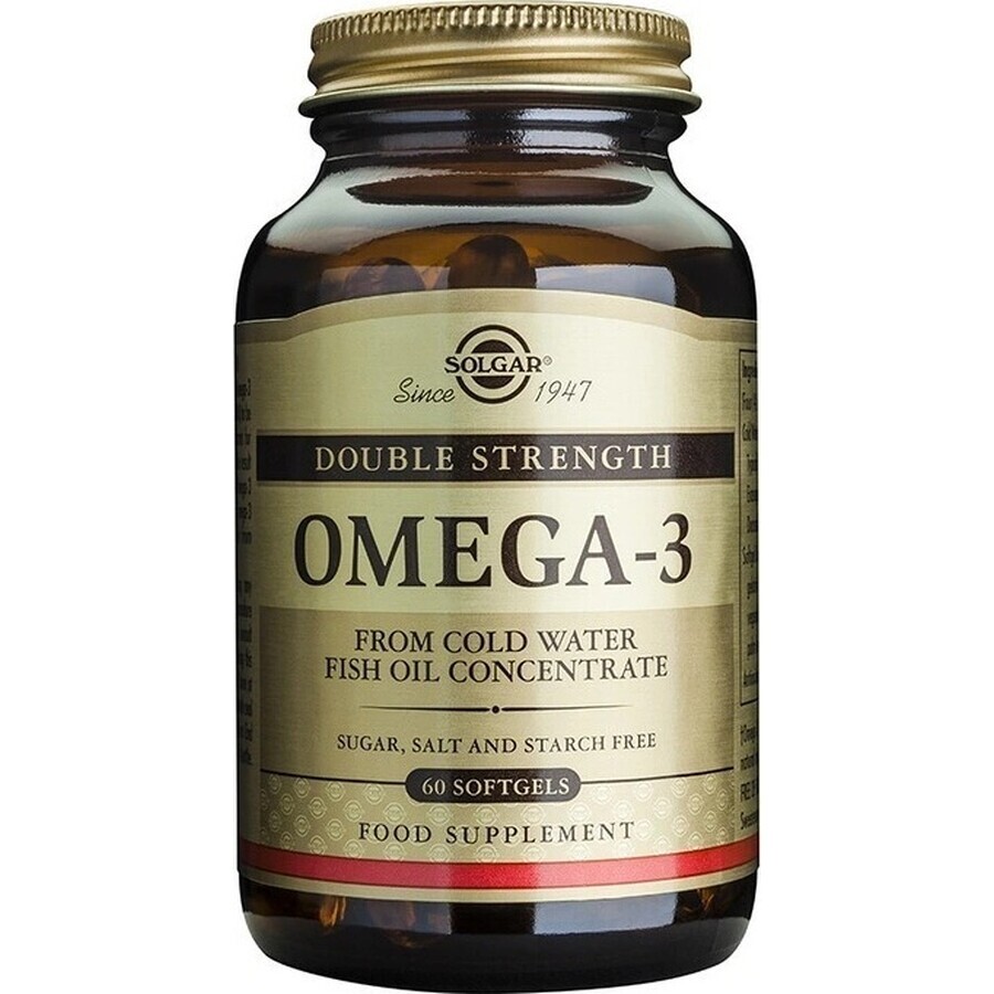 Solgar Omega-3 Double Strength Cold Water Fish Oil 60 capsules 1×60 tbl