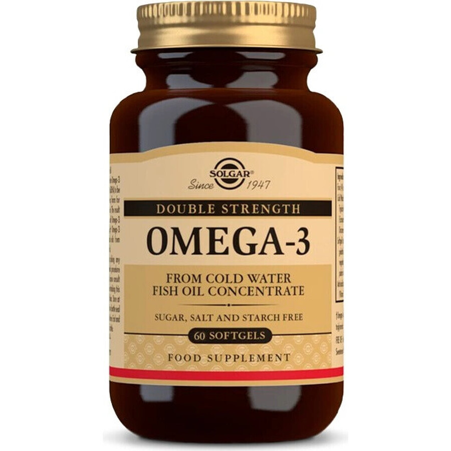 Solgar Omega-3 Double Strength Cold Water Fish Oil 60 capsules 1×60 tbl