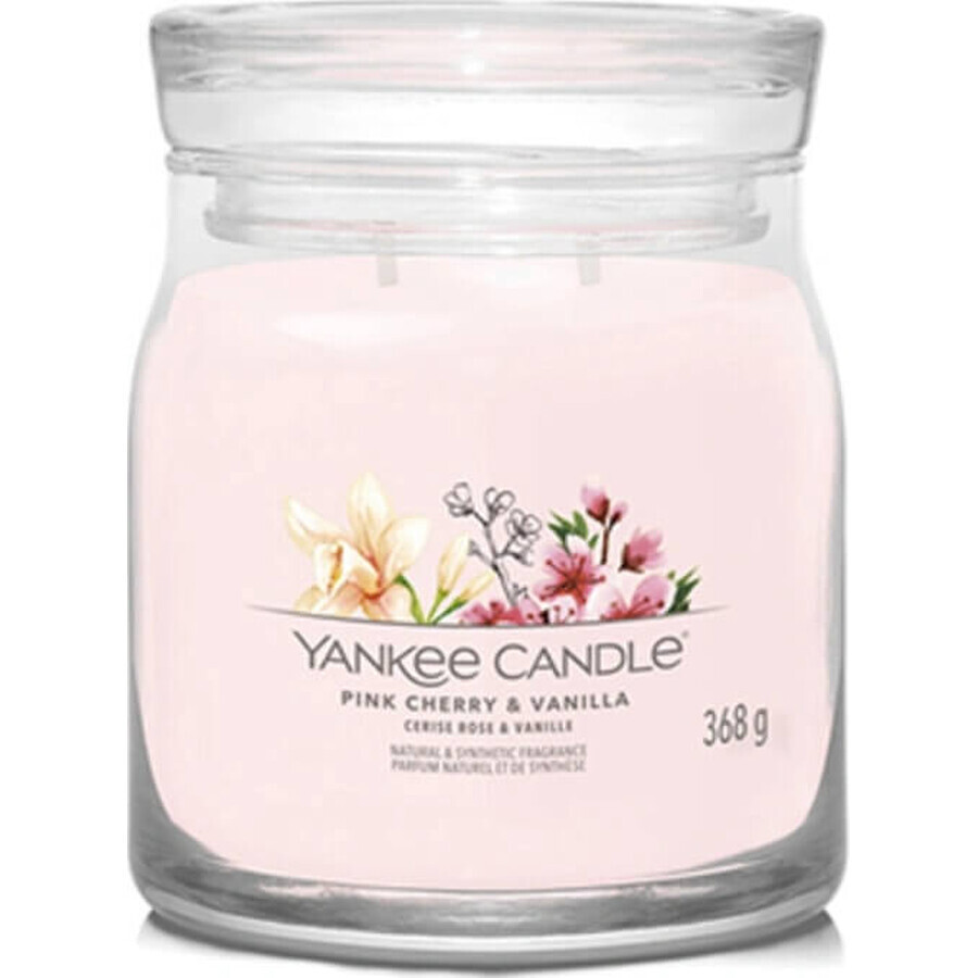 Yankee Candle Signature grote kaars Pink Cherry & Vanilla 1×567 g, geurkaars