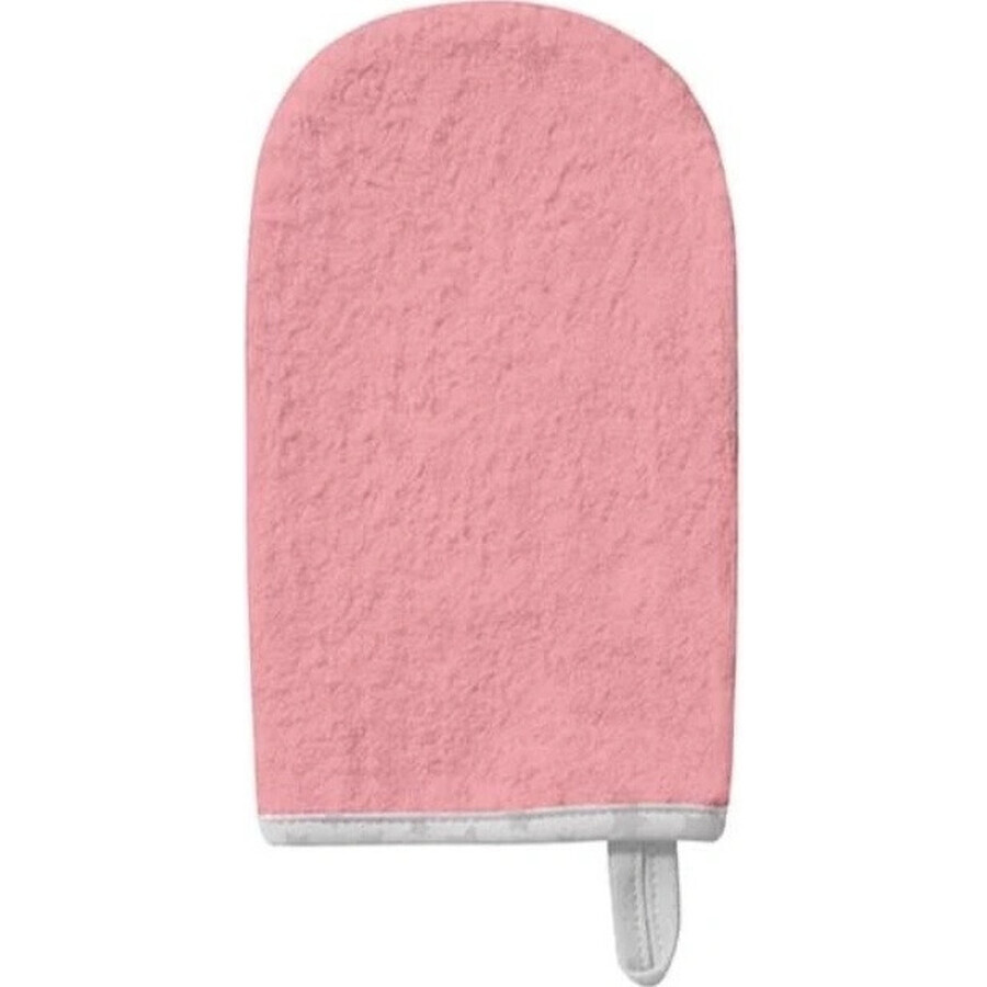 BABYONO Roze badstof washandje 1×1 stuk