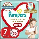 PAMPERS PREMIUM CARE Luierbroekjes GROOT 7 17KG 36KS 1×36 stuks, luierbroekjes in maat 7