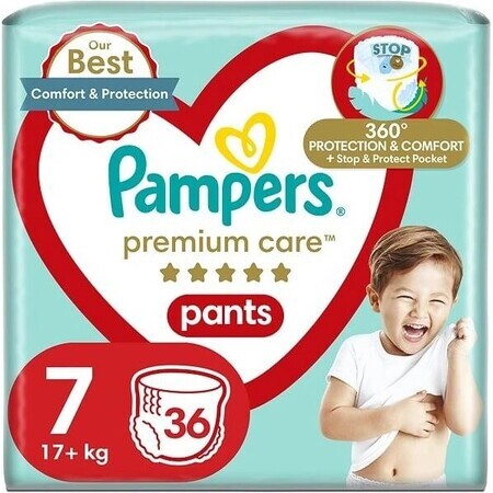 PAMPERS PREMIUM CARE DIAPER PANTS TAILLE 7 17KG 36KS 1×36 pcs, culotte de protection taille 7