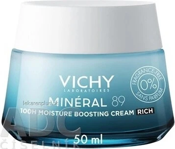 VICHY MINERAL89 100H hydraterende bevorderende crème - geurvrij 1×50 ml, crème