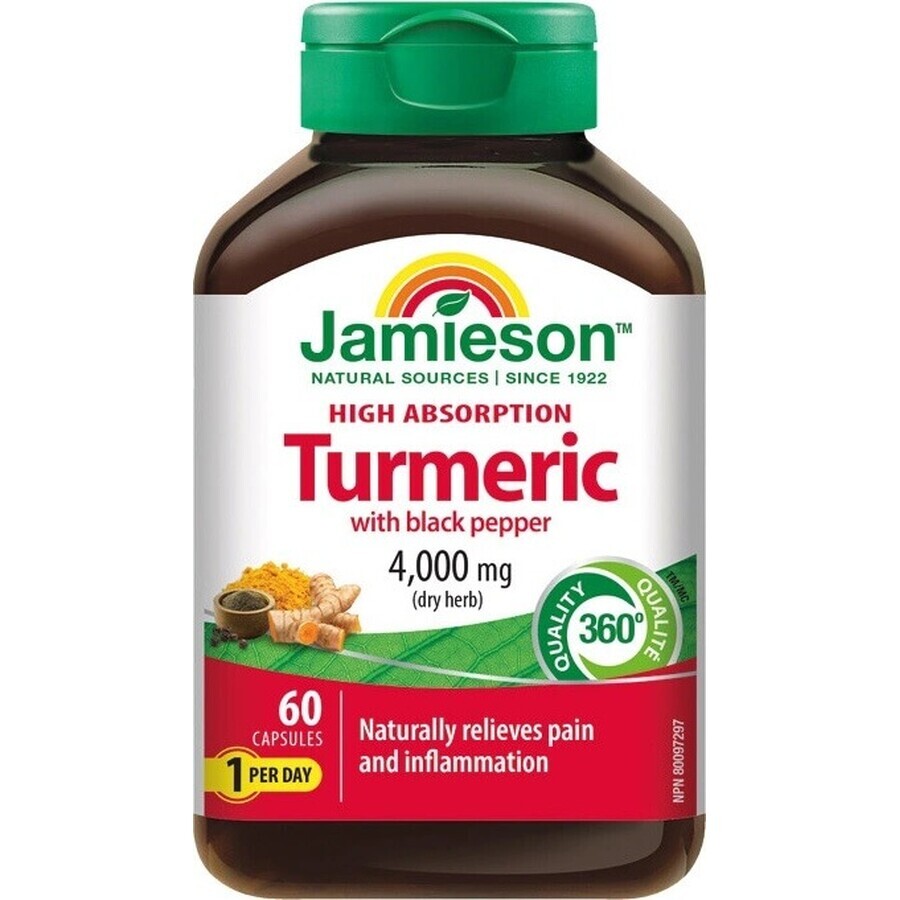 JAMIESON CURCUMINE AVEC RACINE NOIRE 1x60 cps, complément alimentaire