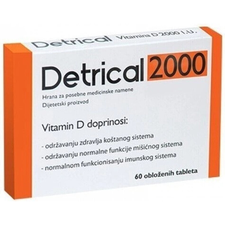 Detrical 2000 Vitamina D 1×60 tbl, supliment alimentar