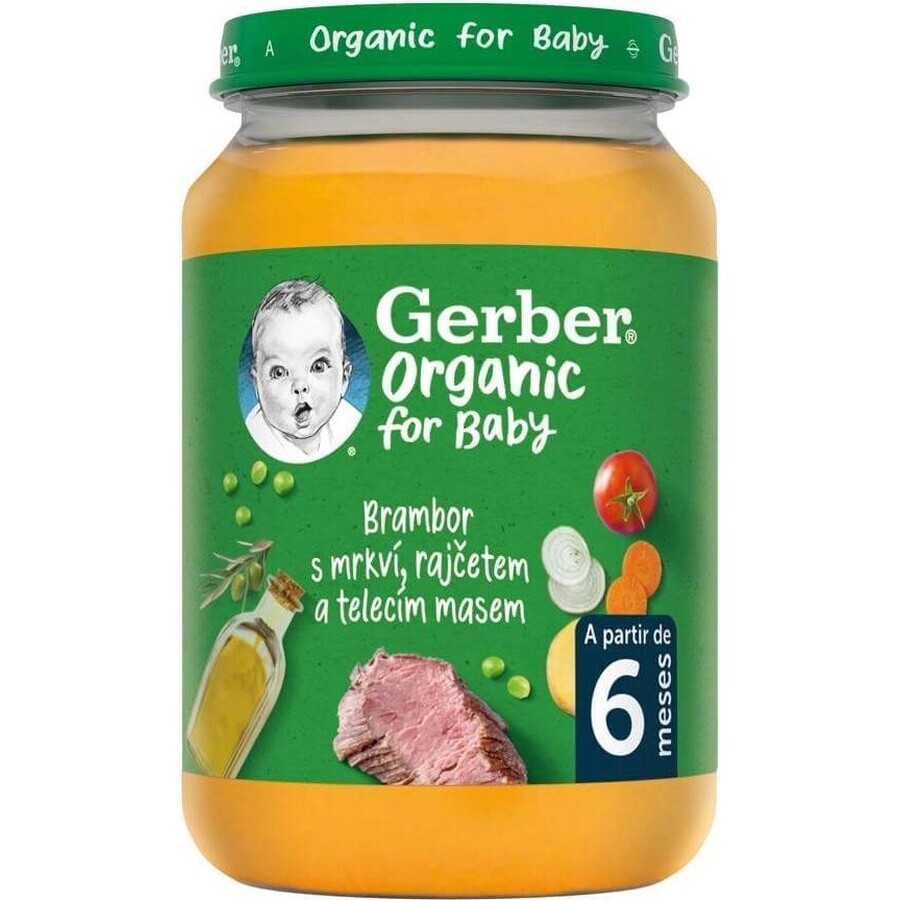 Gerber Biologische Vlees en Groente Snack 1×190 g, snack