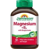 Jamieson Magnesium + Vitamine B6 met bisglycinaat 1×50 tbl, voedingssupplement