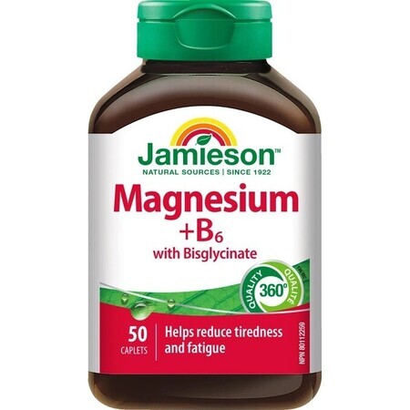 Jamieson Magnesium + Vitamin B6 with bisglycinate 1×50 tbl, food supplement