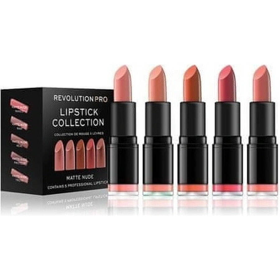 Lippenstiftenset Revolution PRO Matte Nude 1×5 stuks, lippenstiftenset