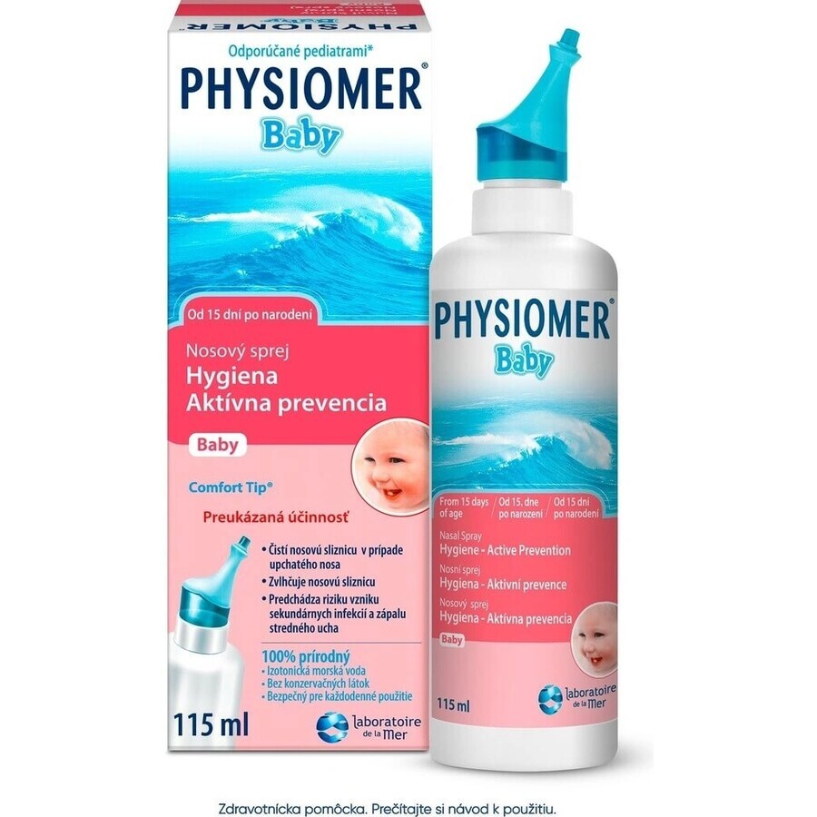 PHYSIOMER Baby isotonique 1×115 ml, isotonique, avec de l'eau de mer