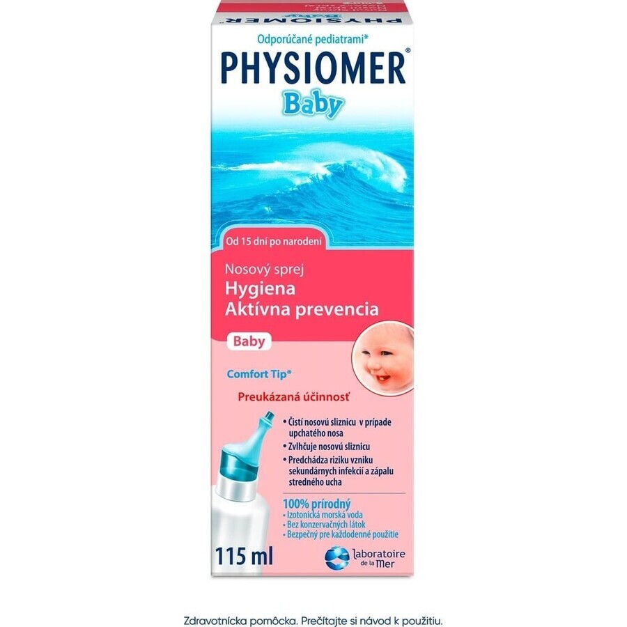 PHYSIOMER Baby isotonique 1×115 ml, isotonique, avec de l'eau de mer