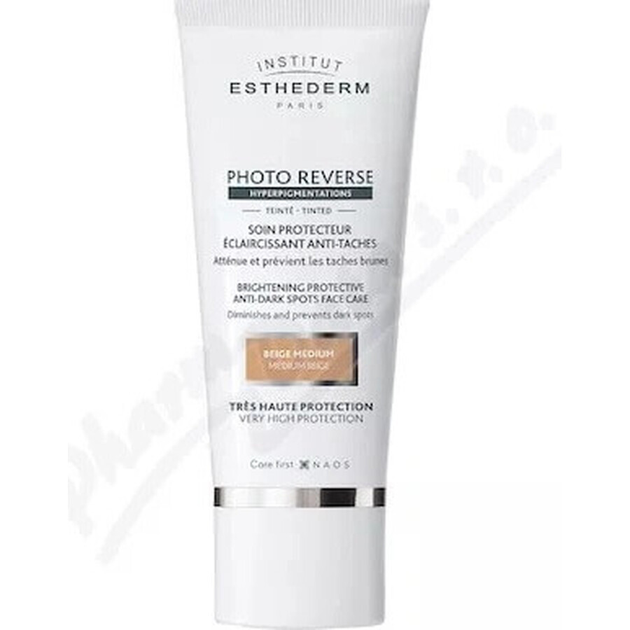 INSTITUT ESTHEDERM PHOTO REVERSE Crème colorée avec protection contre les taches pigmentaires SPF 50+ (beige moyen) 50 ml 1×1 pc, crème