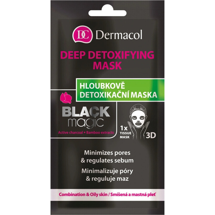 Dermacol Black Magic Textile Entgiftungsmaske 1×1 St., Entgiftung der Haut