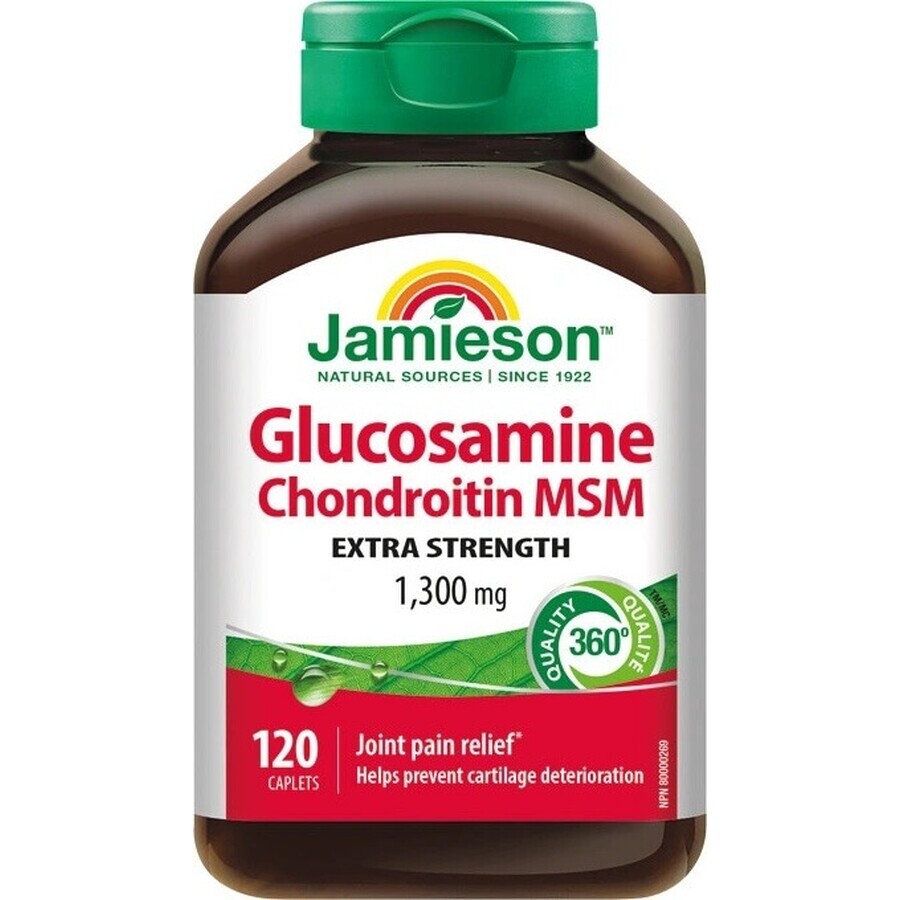 JAMIESON GLUCOSAMINA CHONDROITIN CHONDROITIN MSM 1300 mg 1×120 tbl, complemento alimenticio