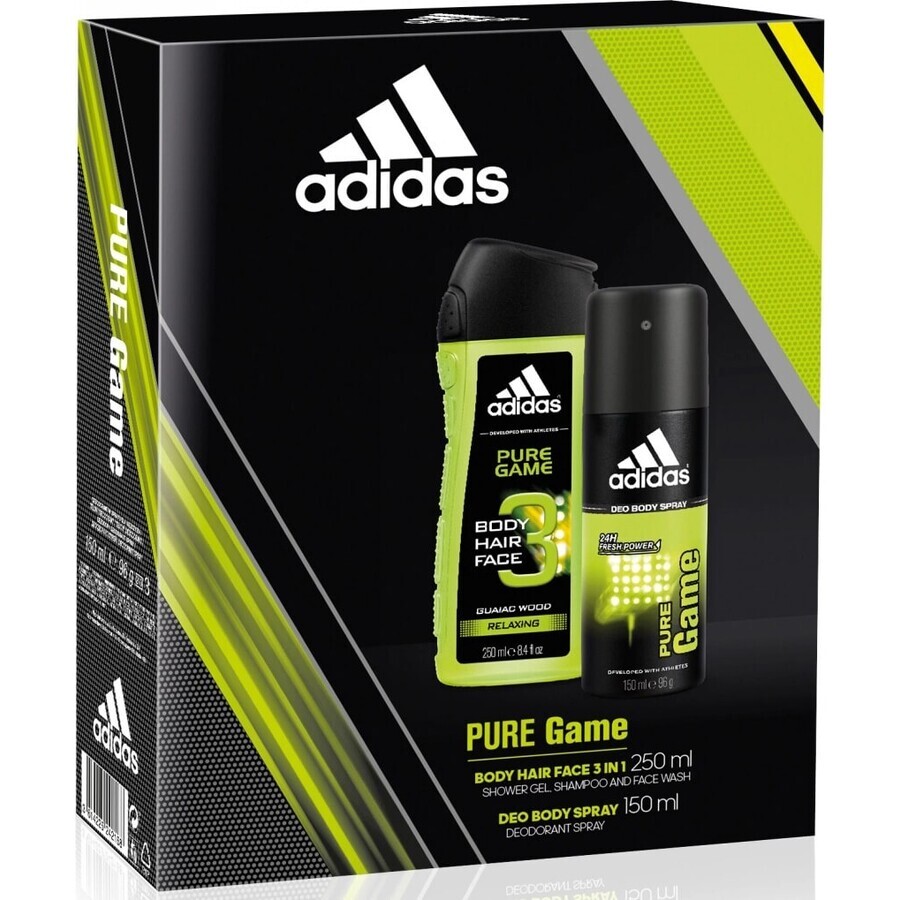 ADIDAS PURE GAME DEO S 150ML+SPR GEL 250ML 1SET 1×1 pcs, set