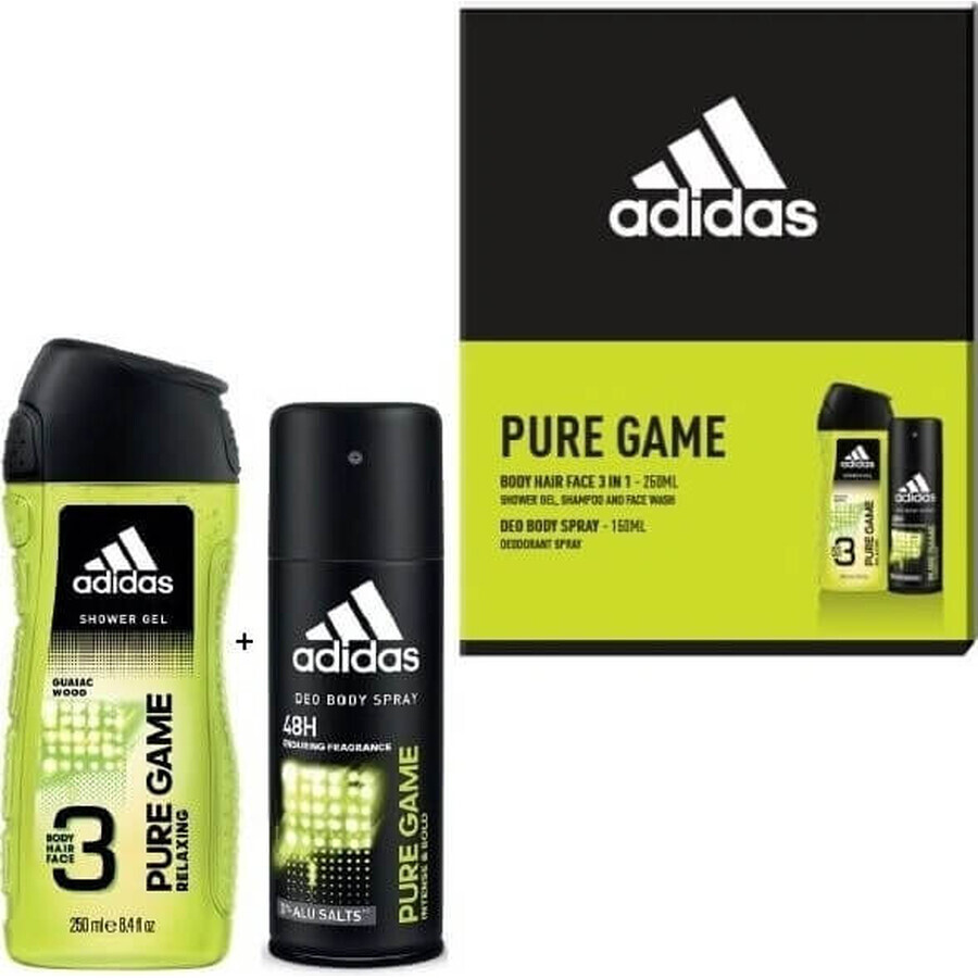 ADIDAS PURE GAME DEO S 150ML+SPR GEL 250ML 1SET 1×1 pcs, set