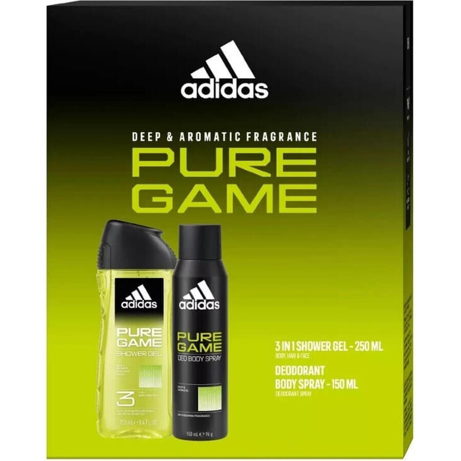 ADIDAS PURE GAME DEO S 150ML+SPR GEL 250ML 1SET 1×1 pcs, set