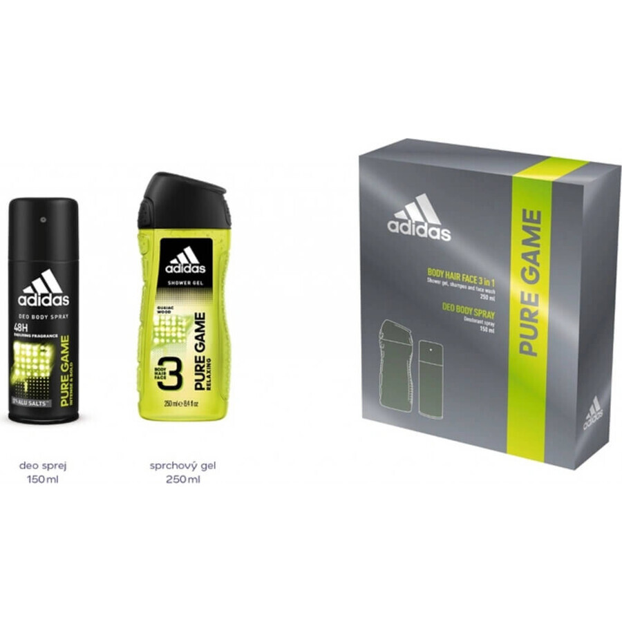 ADIDAS PURE GAME DEO S 150ML+SPR GEL 250ML 1SET 1×1 pcs, set