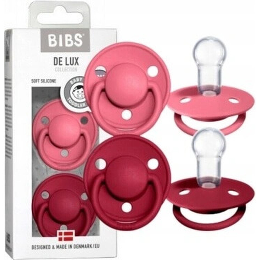 BIBS De Lux koraal/ruby 1×2 stuks, één maat