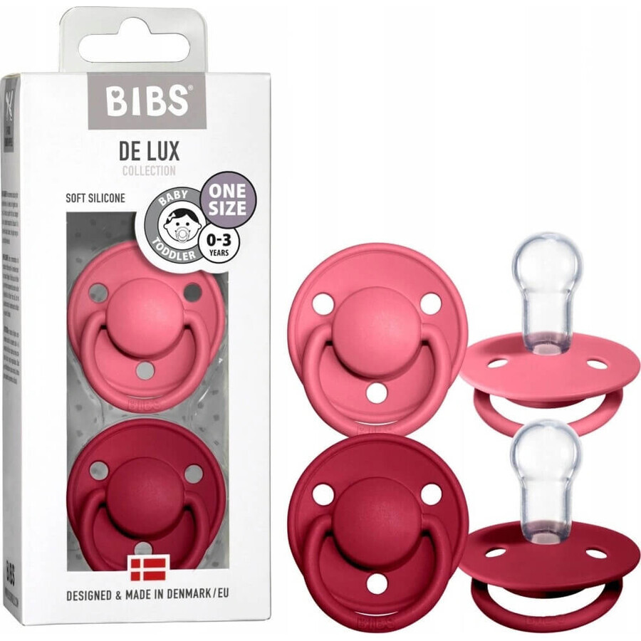 BIBS De Lux koraal/ruby 1×2 stuks, één maat