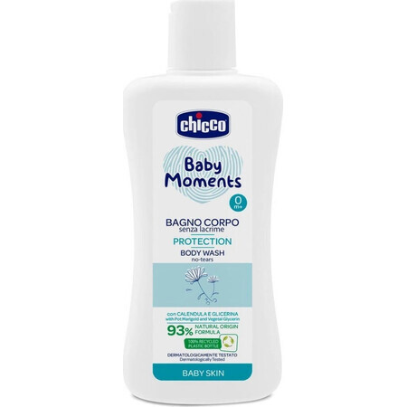 CHICCO Baby Body Shampoo BABY MOMENTS PROTECTION 1×200 ml, curăță delicat pielea bebelușului