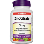 WEBBER NATURALS Zink 50 mg Citraat 1×180 tbl, voedingssupplement