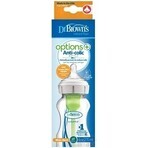 Dr.BROWN'S BABY BOTTLE OPTIONS+ 270 ml 1×1 Stück, mit weitem Hals, 0M+, antikolik, Glas, weiß