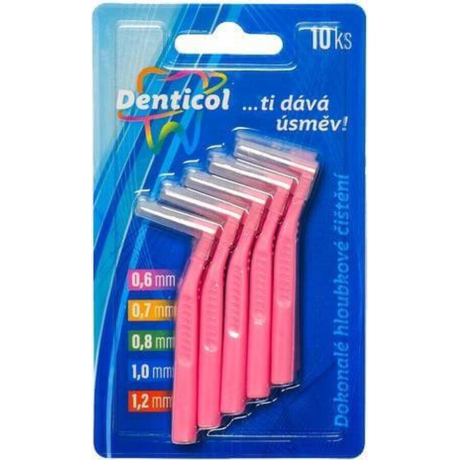 Tamaño Denticol. 0,6mm, cepillo interdental curvo 1×10 piezas, cepillo interdental