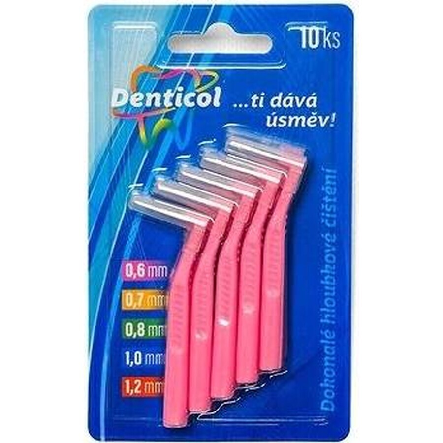 Tamaño Denticol. 0,6mm, cepillo interdental curvo 1×10 piezas, cepillo interdental