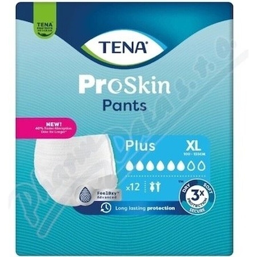 TENA PANTS PLUS EXTRA LARGE 1×12 buc, chiloți absorbanți extensibili, absorbție 1440 ml, circumferința șoldului 120-160 cm