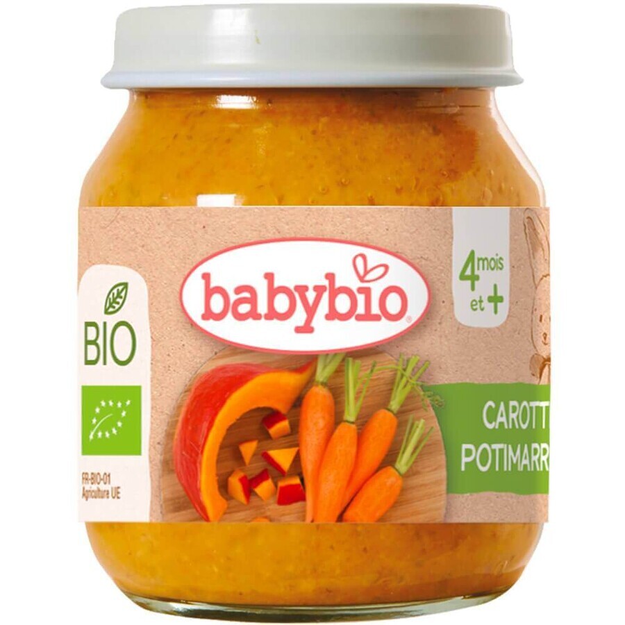 BABYBIO organic carrot and pumpkin 1×130 g, organic vegetable snack