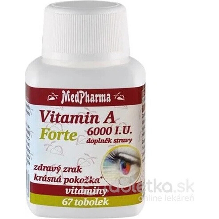 MedPharma Vitamine A 6000 IU Forte 1×67 cps, voedingssupplement