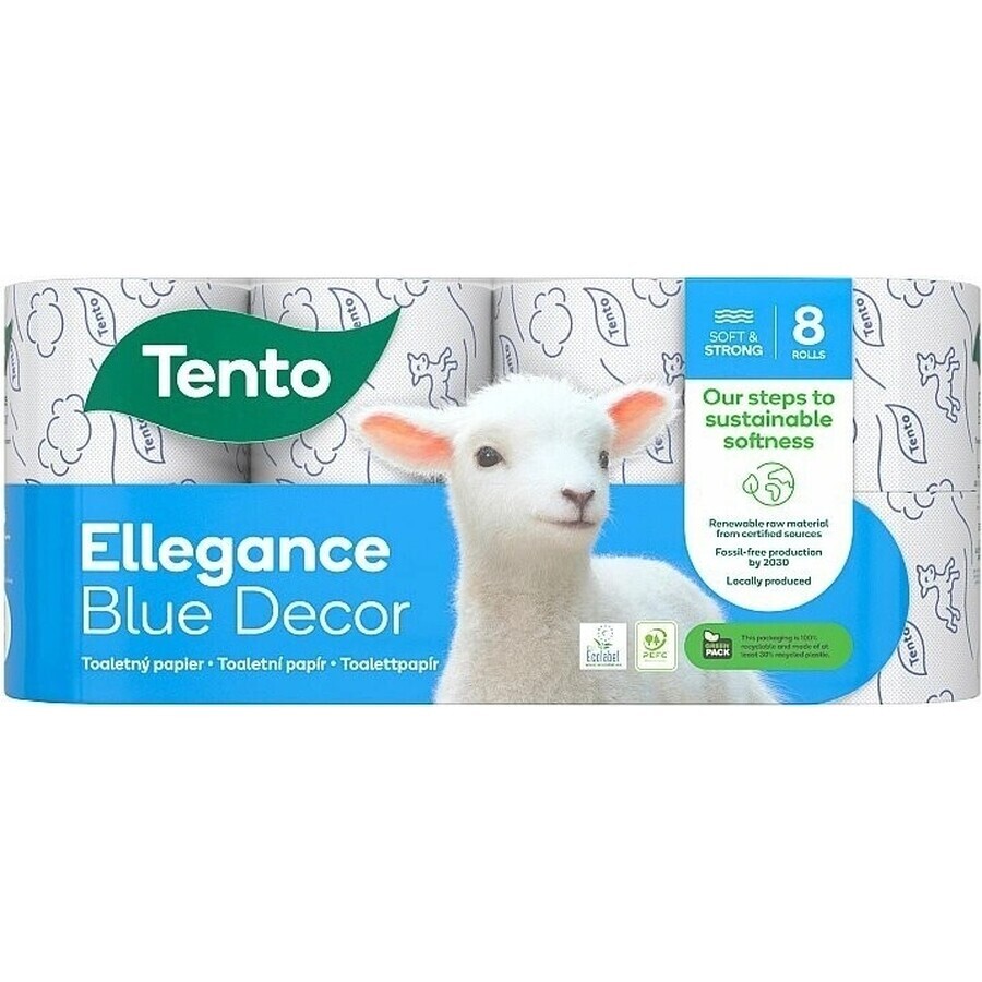 Deze Toiletpapier Decor blauw 3vr 1×8 stuks 3 ply toiletpapier