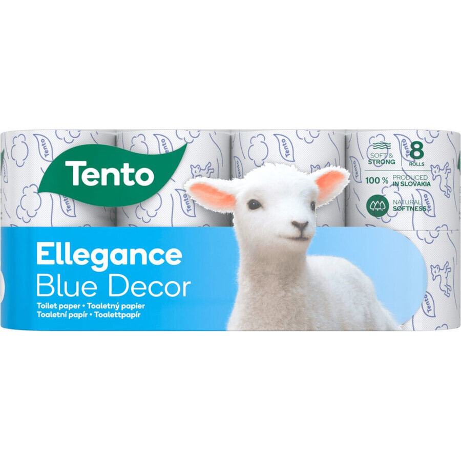 Deze Toiletpapier Decor blauw 3vr 1×8 stuks 3 ply toiletpapier