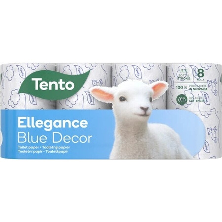 Deze Toiletpapier Decor blauw 3vr 1×8 stuks 3 ply toiletpapier